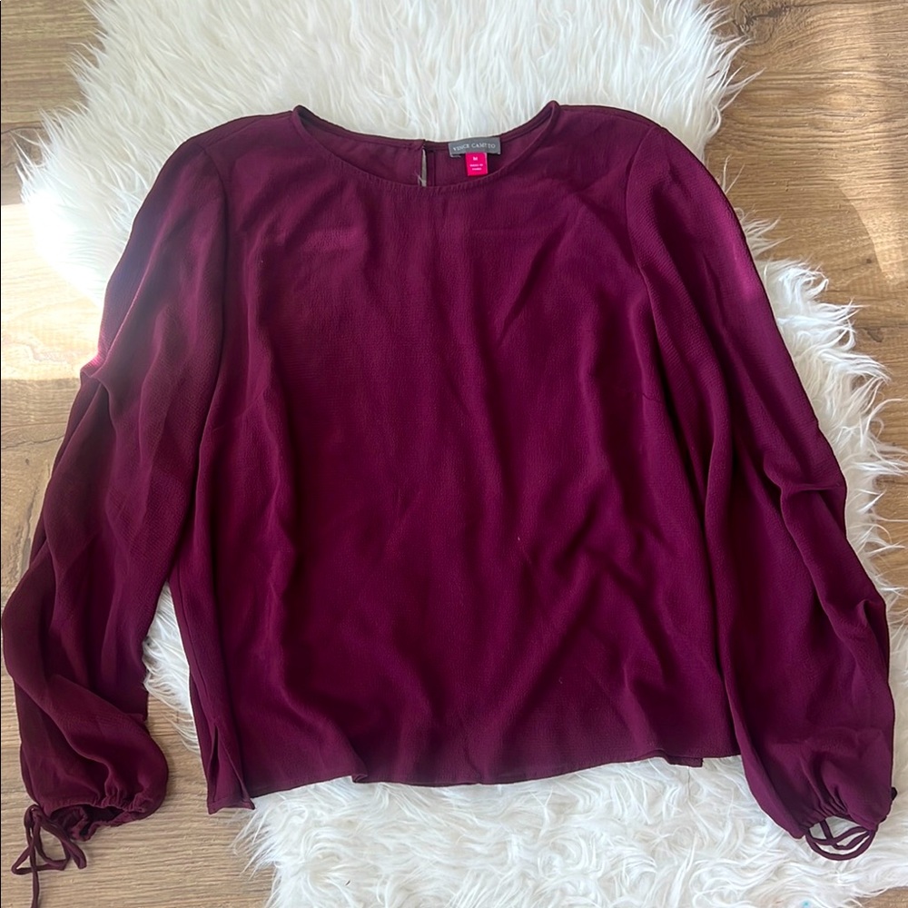 Vince Camuto Red Puff Sleeve Blouse